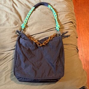 Rotunda Black Sant Shoulder Bag with Chain